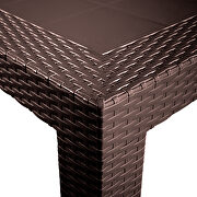 Brown finish weave design outdoor side table additional photo 3 of 4