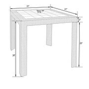 Brown finish weave design outdoor side table additional photo 5 of 4