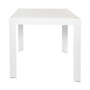 White finish weave design outdoor side table by Leisure Mod additional picture 2