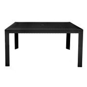 Black finish weave design outdoor dining table by Leisure Mod additional picture 2