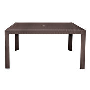 Brown finish weave design outdoor dining table by Leisure Mod additional picture 2