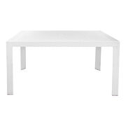 White finish weave design outdoor dining table by Leisure Mod additional picture 2