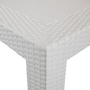 White finish weave design outdoor dining table by Leisure Mod additional picture 4
