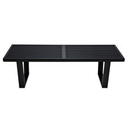 Black rubber wood frame and top bench by Leisure Mod additional picture 2