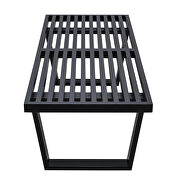 Black rubber wood frame and top bench by Leisure Mod additional picture 3