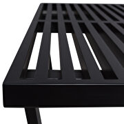 Black rubber wood frame and top bench by Leisure Mod additional picture 4