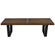 Dark walnut rubber wood frame and top bench by Leisure Mod additional picture 2