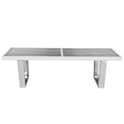 Silver stainless steel bench by Leisure Mod additional picture 2