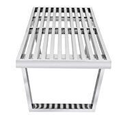 Silver stainless steel bench by Leisure Mod additional picture 3