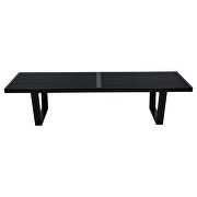 Black rubber wood frame bench by Leisure Mod additional picture 3