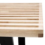 Natural wood bench w/ black painted legs by Leisure Mod additional picture 6
