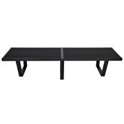 Black hardwood bench w/ wood black painted legs by Leisure Mod additional picture 2