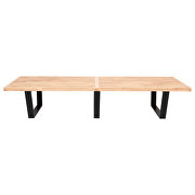 Rubber wood frame bench w/ black painted legs by Leisure Mod additional picture 2