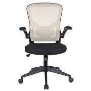 Beige nylon/ mesh adjustable swivel office chair by Leisure Mod additional picture 4