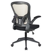 Beige nylon/ mesh adjustable swivel office chair by Leisure Mod additional picture 7
