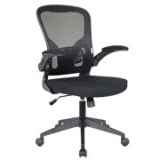 Black nylon/ mesh adjustable swivel office chair by Leisure Mod additional picture 2