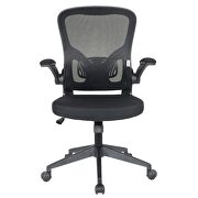 Black nylon/ mesh adjustable swivel office chair by Leisure Mod additional picture 3