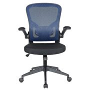 Royal blue nylon/ mesh adjustable swivel office chair by Leisure Mod additional picture 2