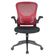 Red nylon/ mesh adjustable swivel office chair by Leisure Mod additional picture 3