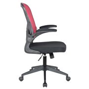 Red nylon/ mesh adjustable swivel office chair by Leisure Mod additional picture 4