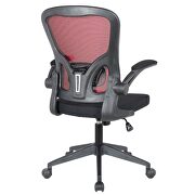 Red nylon/ mesh adjustable swivel office chair by Leisure Mod additional picture 5