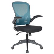 Teal nylon/ mesh adjustable swivel office chair by Leisure Mod additional picture 2