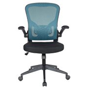Teal nylon/ mesh adjustable swivel office chair by Leisure Mod additional picture 3