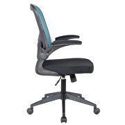 Teal nylon/ mesh adjustable swivel office chair by Leisure Mod additional picture 4