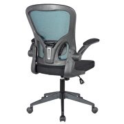 Teal nylon/ mesh adjustable swivel office chair by Leisure Mod additional picture 5