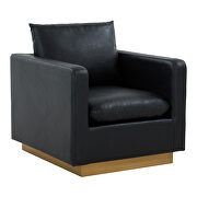 Black leather accent armchair w/ gold frame by Leisure Mod additional picture 2