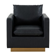 Black leather accent armchair w/ gold frame by Leisure Mod additional picture 3