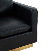 Black leather accent armchair w/ gold frame by Leisure Mod additional picture 4