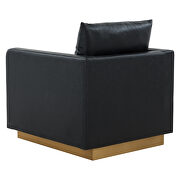 Black leather accent armchair w/ gold frame by Leisure Mod additional picture 6