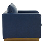 Navy blue leather accent armchair w/ gold frame by Leisure Mod additional picture 5