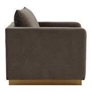 Dark gray velvet accent armchair w/ gold frame by Leisure Mod additional picture 5