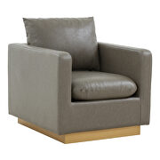 Gray leather accent armchair w/ gold frame by Leisure Mod additional picture 2