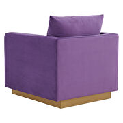 Purple velvet accent armchair w/ gold frame by Leisure Mod additional picture 6
