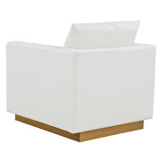 White leather accent armchair w/ gold frame by Leisure Mod additional picture 6