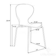 Transparent black high-quality plastic seat and sturdy chrome base dining chair/ set of 2 by Leisure Mod additional picture 10