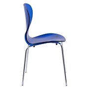 Transparent blue high-quality plastic seat and sturdy chrome base dining chair/ set of 2 by Leisure Mod additional picture 4