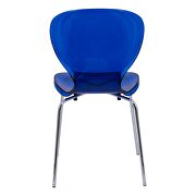 Transparent blue high-quality plastic seat and sturdy chrome base dining chair/ set of 2 by Leisure Mod additional picture 5
