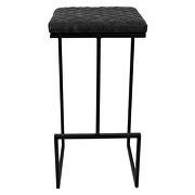 Charcoal black pu and sturdy metal base bar height stool by Leisure Mod additional picture 2
