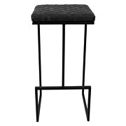 Charcoal black pu and sturdy metal base bar height stool additional photo 2 of 7