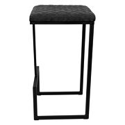 Charcoal black pu and sturdy metal base bar height stool by Leisure Mod additional picture 4