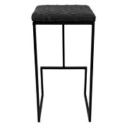 Charcoal black pu and sturdy metal base bar height stool additional photo 5 of 7