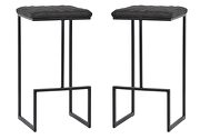 Charcoal black pu and sturdy metal base bar height stool by Leisure Mod additional picture 8
