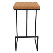 Light brown pu and sturdy metal base bar height stool by Leisure Mod additional picture 2
