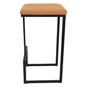 Light brown pu and sturdy metal base bar height stool by Leisure Mod additional picture 4