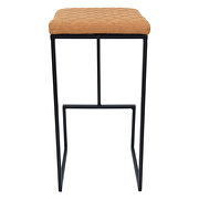 Light brown pu and sturdy metal base bar height stool by Leisure Mod additional picture 5
