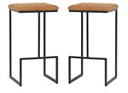 Light brown pu and sturdy metal base bar height stool by Leisure Mod additional picture 8